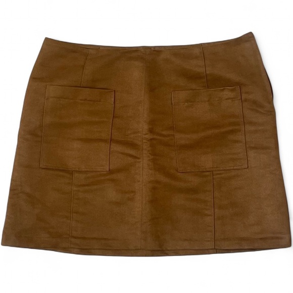 Woman’s Suede A-Line Miniskirt in Burnt Ochre Size 6 - Picture 1 of 6